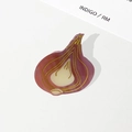 Pinza per capelli creativa a forma di cipolla viola in acetato con dettagli dorati - 7.5cm / Cipolla