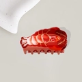 Vibrant red lobster shaped hair claw clip with a glossy finish for women - Lobster 9.2cm