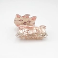 Cute brown cartoon dog hair claw clip made of premium acetate for women hair accessories - Yorkshire Terrier (8cm)