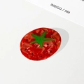 Chic tomato shaped acetate hair claw clip with red body and green leaf crystal details - Tomato