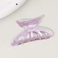 Elegant lavender pearlescent fishtail hair claw clip with delicate white pearl edges - Purple