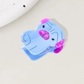 Pince à cheveux motif chien bleu clair en acétate de cellulose avec accents violets - Bleu