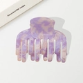 Pince à cheveux motif marbre violet et crème en matériau acétate de haute qualité - Style A - 55 Cm