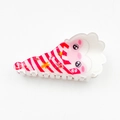Pince à cheveux de Noël en acrylique à rayures rouges et blanches avec motifs festifs - 10.2cm / Rouge