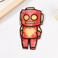 Rote und gelbe Roboter-Haarklammer mit Herz-Detail für Damen-Pferdeschwanz-Frisuren - 9cm / Rot