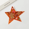 Acrylic star hair accessory with orange glitter and festive gingerbread man design - 10.1cm / Gingerbread Man Style / Red