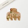 Pince à cheveux en acétate marbré vert et rose avec dents rondes pour femmes - Style D - 55 Cm