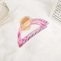 Pink and purple marble acetate shark hair claw clip with pearl ring decoration - 7.7cm / Pearl Yellow