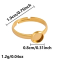 Detailed view of adjustable gold stainless steel ring blank with 8mm round tray base - J963-G