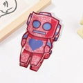 Rote Roboter Haarklammer mit blauem Herzmuster und Acryl-Marmor-Textur für Damen - 9cm / Rosa