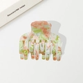 Pince à cheveux chic de 8 cm avec texture marbrée rose pastel et vert pour cheveux - Style Marbre Macaron (Style F-5.5cm)