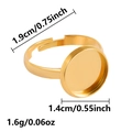 Detailed view of adjustable stainless steel ring base with 14mm round tray dimensions - J966-G