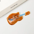 Pince à cheveux guitare ambre en acétate avec des strass bleus brillants pour femmes - Ambre