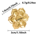 Detailed macro view of a golden lotus-shaped stainless steel ring setting for gemstones - Gold