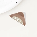 Minimalist bicolor hair claw clip in dusty pink and cream white with glossy finish - Pink / 9cm
