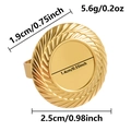Detaillierte Größenparameter für die goldene Edelstahl DIY Ringbasis mit radialer Struktur - Gold