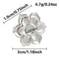 Detail view of flower ring setting with dimensions and weight specs for jewelry making - Steel