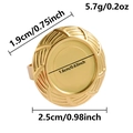 Vista detallada de una base de anillo redonda de 1,6 cm en acero dorado para joyería artesanal - Abierto Ajustable / Dorado
