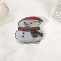 Sparkly silver glitter snowman hair claw clip with festive red hat and striped scarf - Snowman Style B