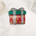 Pinza per capelli a forma di regalo con paillettes rosse e verdi per Natale - Scatola Regalo di Natale