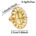 Macro view of gold sunburst open ring with detailed weight and size measurements - Radiant Hollow Oval (J990 Gold)