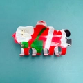 Chic Santa Claus claw clip with red and white festival motifs for hair styling - Santa Claus with Green Bag