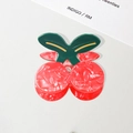 Süße Kirsch Haarspange in Rot und Grün mit strukturierter Acetat-Oberfläche - Große Kirsche 5.9cm