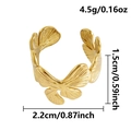 Macro shot of gold-plated butterfly leaf ring with dimensions 1.5cm height and 2.2cm width - Gold