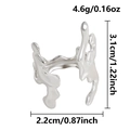 Disegno tecnico dettagliato dell'anello corallo irregolare con dimensioni e peso esatti - Color Acciaio (J1011-S)