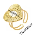Macro detail of heart-shaped ring base with sunburst texture and dimension markers - Sunburst Heart Base (J572 Gold)