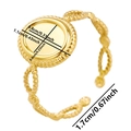Detailed view of gold braided ring blank with 8mm round bezel setting and size measurements - Twisted Rope Oval Base (J670 Gold)