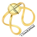 Adjustable golden stainless steel ring base with circular tray for DIY jewelry making - Gold