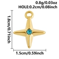 Golden star pendant with blue rhinestone and product dimensions 1.8cm by 1.5cm for DIY - Gold-Sky Blue Rhinestone (S3163-G-Sky Blue)