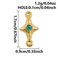 Detail of gold stainless steel star pendant with blue gem and size dimensions - Gold-Sky Blue Rhinestone (S3168-G-Sky Blue)