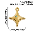 Detail of gold star pendant with blue gemstone showing size and weight specs - Gold-Sky Blue Rhinestone (S3177-G-Sky Blue)