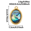 Technische details van ovale abalone hanger met 2cm lengte en 2,6g gewicht - Gouden Frame-Abalone Schelp (S3223-G-B)