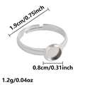 Adjustable silver stainless steel ring blank with 8mm tray for DIY jewelry making - J963-S / 8mm / Silver