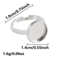 Silver adjustable stainless steel ring base with 14mm round tray for DIY jewelry - J966-S / 14mm / Silver