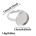 Adjustable stainless steel ring base with 16mm round blank tray for DIY jewelry making - J967-S