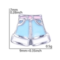 Charm mini pantaloncini in argento con smalto blu e rosa per gioielli fai da te - Stile Pantaloncini (F233)