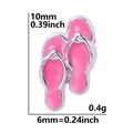 Ciondoli infradito in smalto rosa con strass per creazione gioielli fai da te 10x6mm - Stile Infradito (F263)