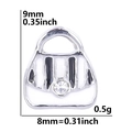 Ciondolo borsa in argento sterling 925 con smalto bianco e nero e pietra di zircone - Stile Borsa (F795)