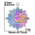 Regenbogenfarbener Edelstahl-Anhänger Sonne Mond und Sterne mit Größenangaben - Regenbogen