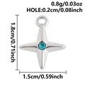Polished silver stainless steel star pendant with a light blue crystal inlay - Silver-Sky Blue Rhinestone (S3163-S-Sky Blue)