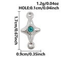Silver stainless steel star pendant with turquoise rhinestone for DIY jewelry making - Silver-Sky Blue Rhinestone (S3168-S-Sky Blue)