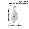 Silver stainless steel starburst pendant with light blue gemstone and size specifications - Silver-Sky Blue Rhinestone (S3169-S-Sky Blue)