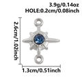 Silver stainless steel star pendant with blue gemstone and dimensions for DIY jewelry - Silver-Dark Blue Rhinestone (S3178-S-Dark Blue)