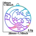 Rainbow stainless steel moon and star pendant specifications 30mm height and 28mm width - Pendant Only / Rainbow