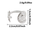 Silver starfish and seashell open ring with dimensions 2.2cm width and 2.6g weight - Conch (J1029-S)