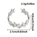 Silver starfish cluster open ring with adjustable band for beach style jewelry - Starfish (J1030-S)